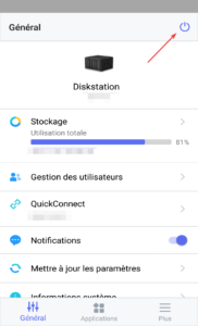 Éteindre - Redémarrer le NAS Synology