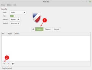 Pare-feu Linux Mint - profil public