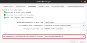 logiciels et mises a jour - canal de mises à jour dans Ubuntu 18.10