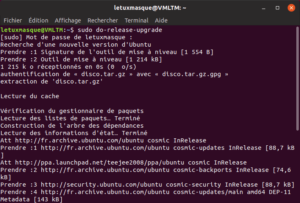 Début mise à niveau vers Ubuntu 19.04 en ligne de commande