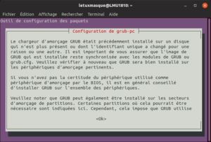Reconfiguration GRUB
