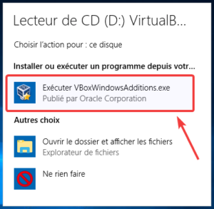 Windows - exécuter automatiquement cd vboxwindowsadditions