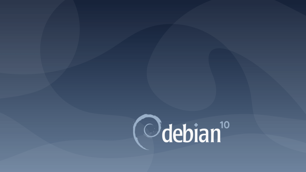 fond écran login Debian 10