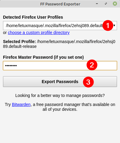 FF Password Exporter