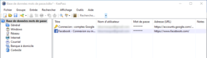 Mots de passe de Google Chrome importés dans Keepass avec KeepassBrowserImporter