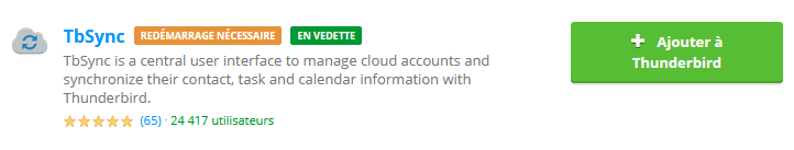 module TbSync pour Thunderbird