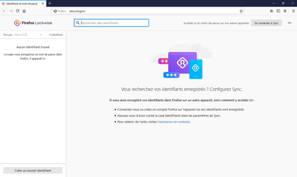 Firefox Lockwise dans Firefox