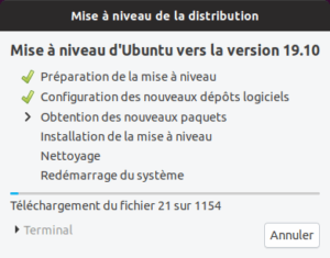 Mise a niveau vers Ubuntu 19.10