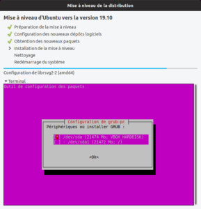 Choix emplacement de GRUB