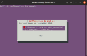 Mettre à niveau vers Ubuntu 19.10 en ligne de commande - Emplacement GRUB