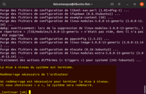 Mettre à niveau vers Ubuntu 19.10 en ligne de commande - Redémarrage finale