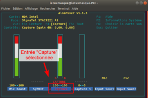 Alsamixer - capture