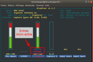 Alsamixer - Capture - Micro actif