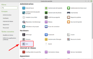 Linux Mint Mate - Centre de contrôle - Son