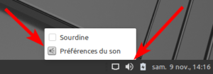 Linux Mint MATE - Tableau de bord - préférences du son