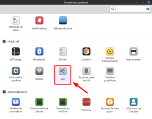 Linux Mint - Paramètres système - Son
