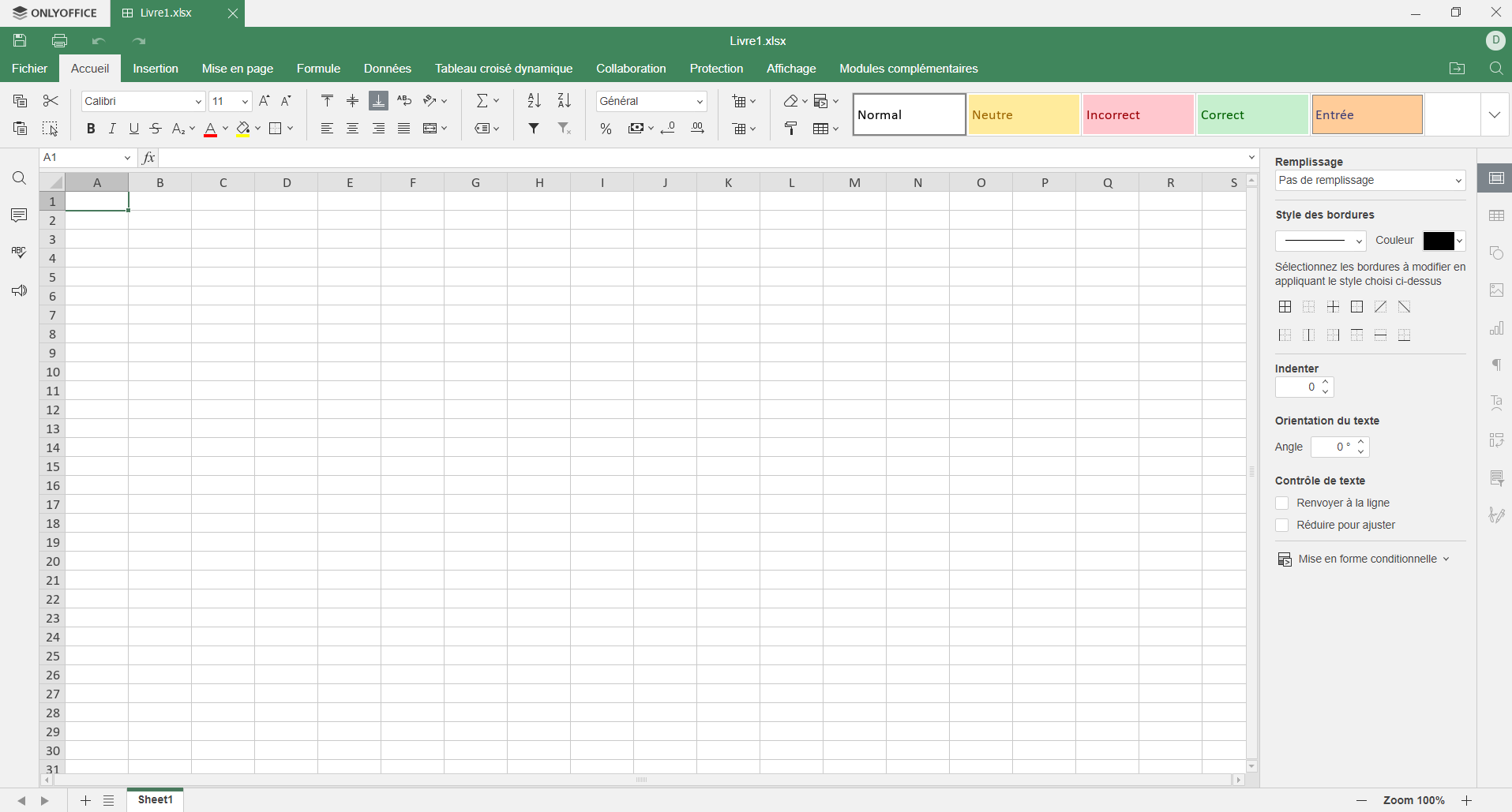 interface classeur