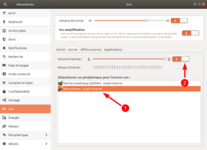 Ubuntu - Paramètres entrée micro