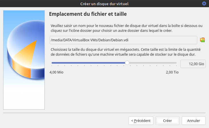 Déterminer la taille du disque dur virtuel