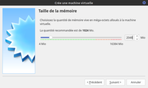 Taille de la ram pour VirtualBox Debian