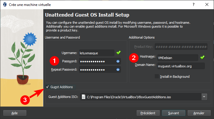 Créer VirtualBox Debian 2 - installation automatique