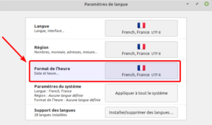 Paramètres de langue Linux Mint 19.3
