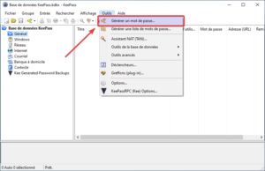 Accès générateur de mots de passe de Keepass