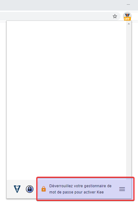Kee dans Google Chrome connecté à Keepass mais pas un coffre