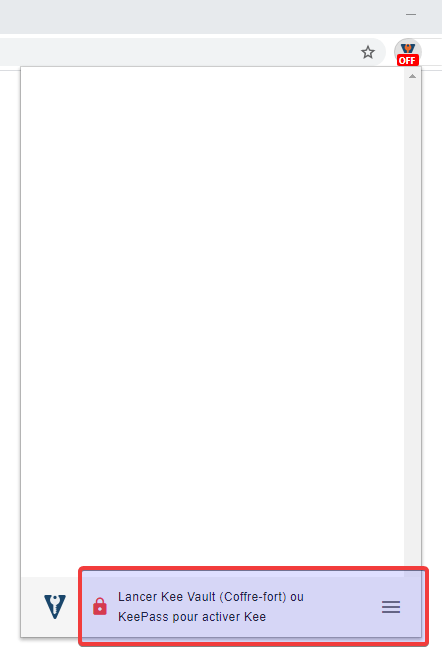 Kee dans Google Chrome pas connecté à Keepass