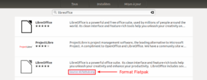 installer LibreOffice sur Ubuntu au format flatpak depuis le Ubuntu Software