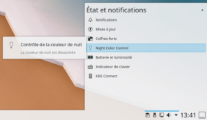 état et notifications - night color