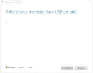 clé USB bootable installation Windows 10 - 8 - fin