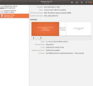 gnome-disks ubuntu - cle usb bootable