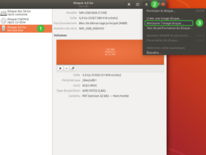 gnome-disks - ubuntu - créer clé USB bootable
