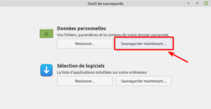 Sauvegarde données personnelles avec mintbackup