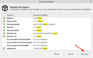 LMDE - supprimer paquets étrangers dmo