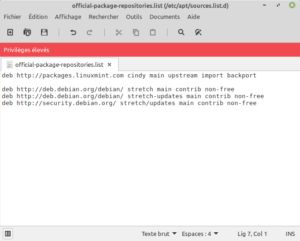 official-package-repositories LMDE après modification