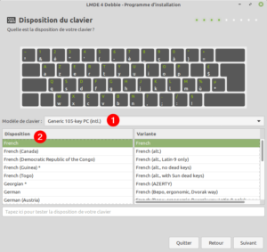 disposition clavier installation lmde 4