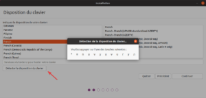 installation Ubuntu 20.04 LTS - détecter clavier