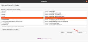 installation Ubuntu 20.04 LTS - Disposition clavier