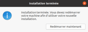 installer ubuntu 20-04 LTS - redémarrage de fin