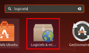 lanceur Logiciels & mises à jour dans Ubuntu 18.04