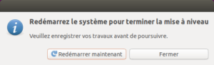 Fin mise à niveau vers Ubuntu 20.04 LTS - redémarrage