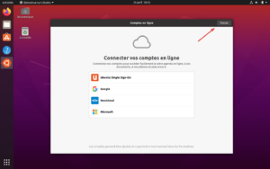 premier démarrage Ubuntu 20.04 - 1 - compte en ligne