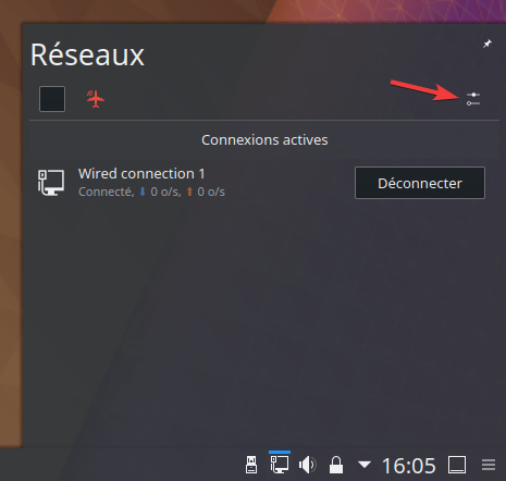 accès configuration réseau dans Kubuntu