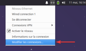 accès configuration réseau dans Xubuntu