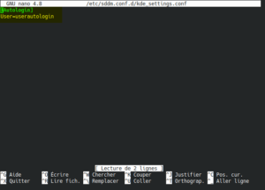 activer autologin en ligne de commande sur kubuntu 20.04
