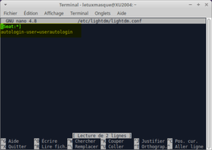activer autologin en ligne de commande sur xubuntu