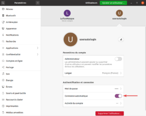 activer auto-login Ubuntu 20.04