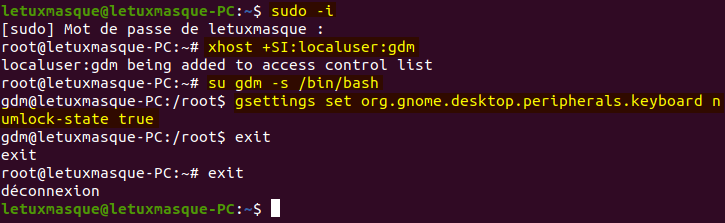 activer verr num au démarrage dans Ubuntu 20.04